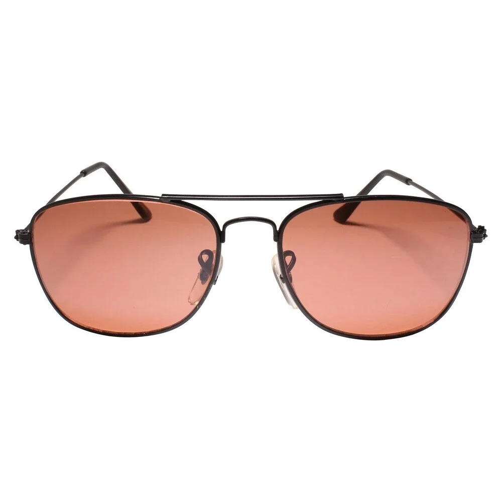 Classic True Vintage 80s 90s Black & Brown Lens Rectangle Square Sunglasses